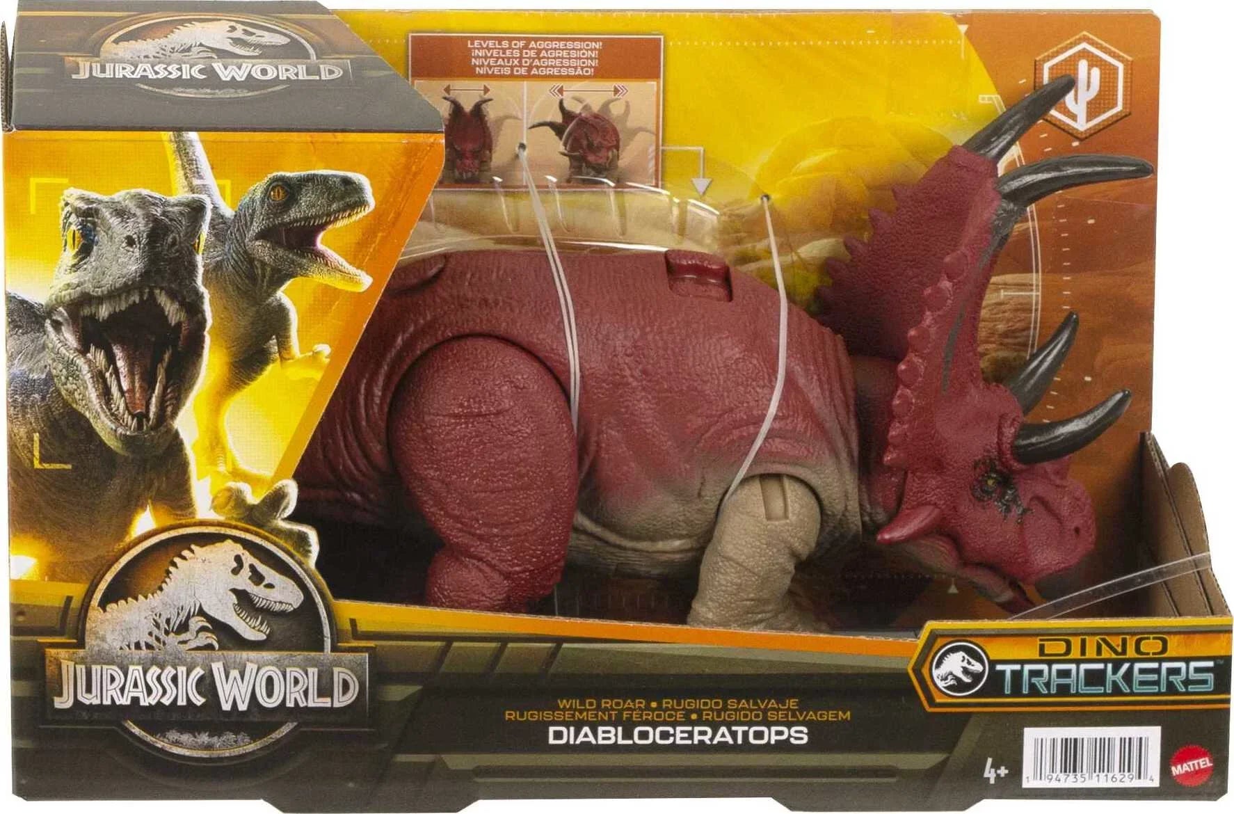 Action Jurassic Diabloceratops Wild & Dominion Roar Toy, Figure World Dinosaur Motion Sound