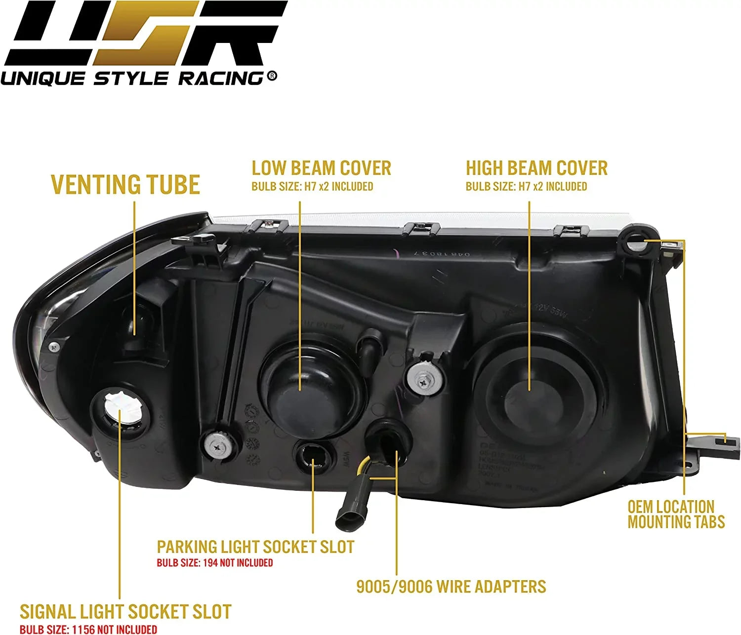 Headlights (Left Design) DEPO USR 100 Corner Headlamps - Right) Piece Clear Cruiser Land ONE 1998-2005 Set + FJ FJ100 design with with (Euro Compatible