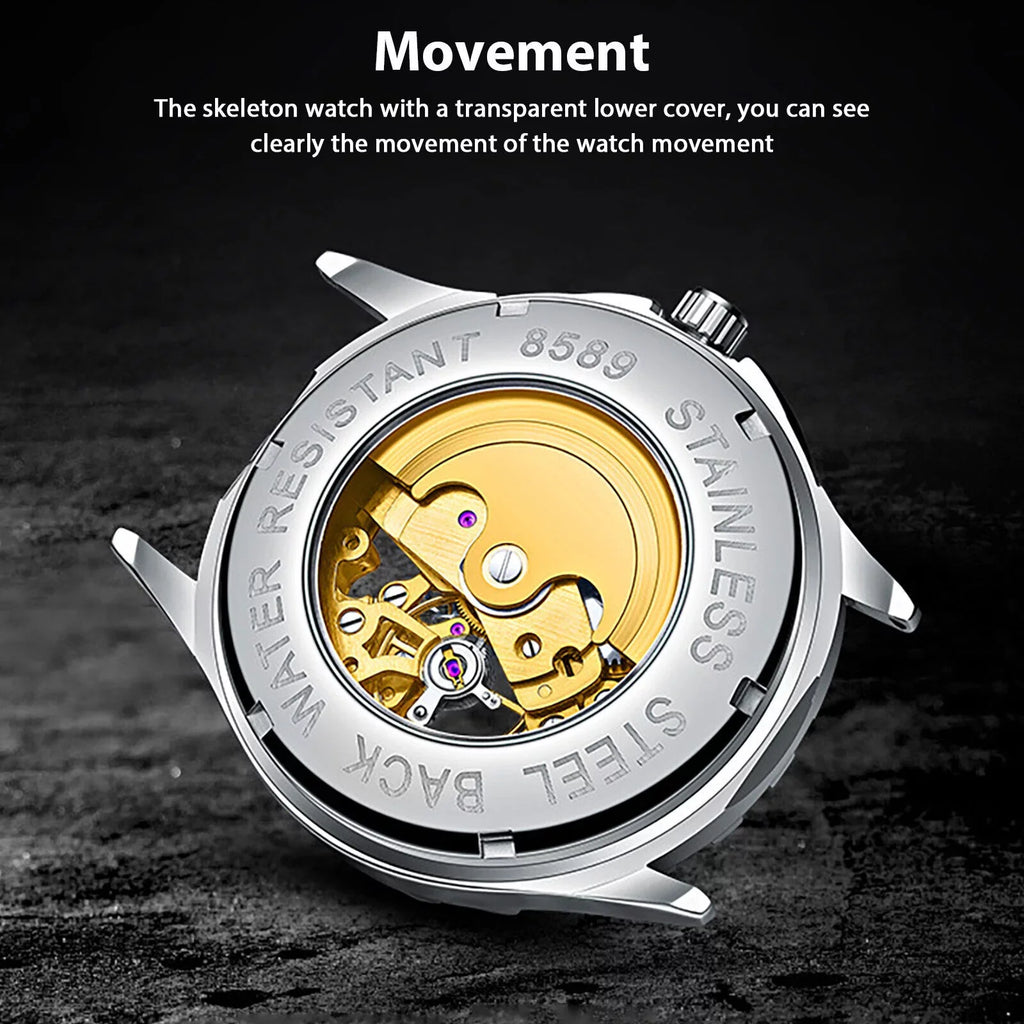Mechanical Steel Wrist Men Watch Automatic Business Stainless Waterproof Luxury