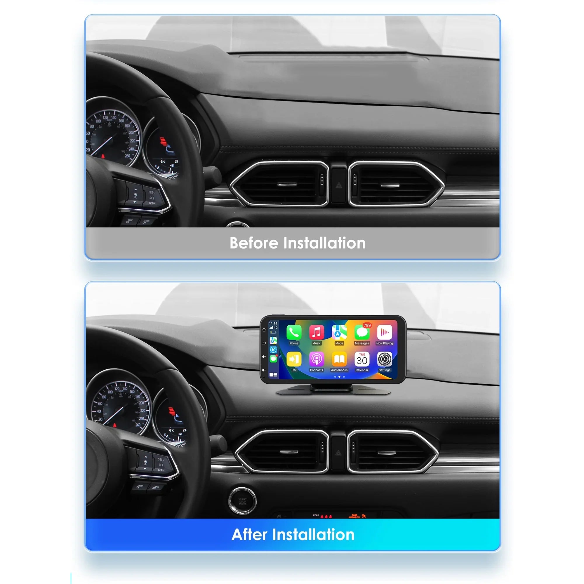 Audio 360° 6.25" Wireless Support Bluetooth Backup Camera GPS With Navigation Car Auto Stereo Receiver Carplay Radio Touchscreen Ossuret Adjustable Android