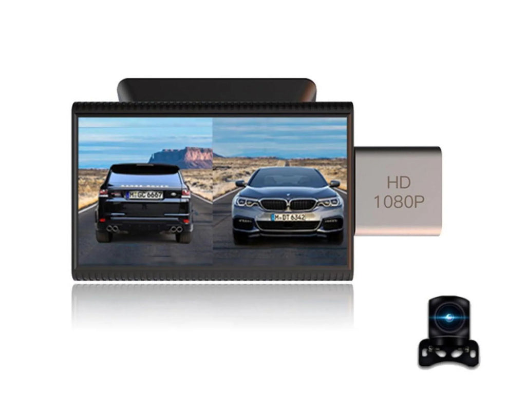 with Lens 8.1 Driving 1080P Car Monitor View Rear 3.0 Remote Android FHD Dual wifi 4G Bluetooth DVR music Cam Video inch GPS Dash Recorder