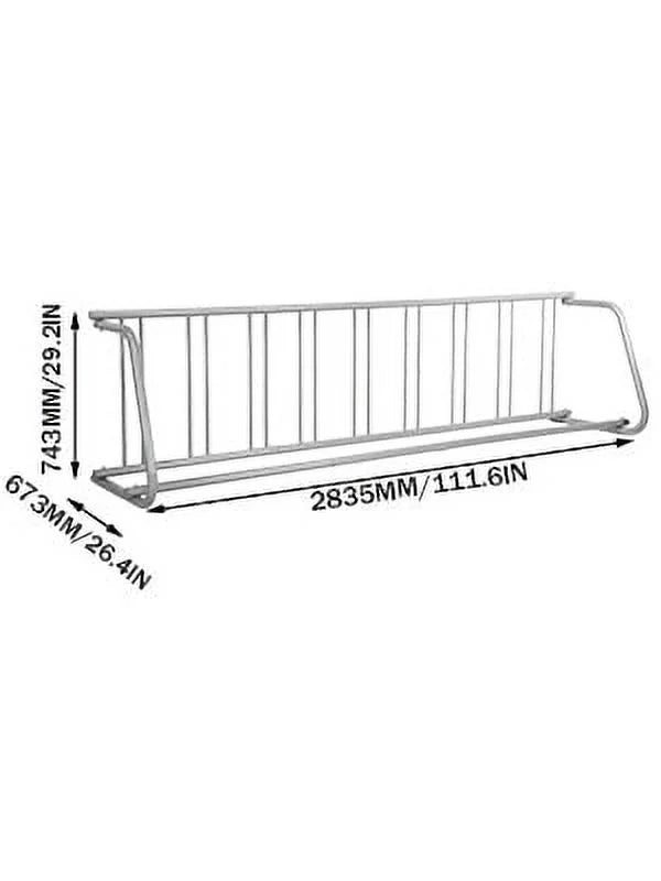 for Storage Stand Holders 9 Bike Rack, Floor Rack, 111" Length Single-Side Yards BENTISM All-Steel Grid Garages Bike Streets