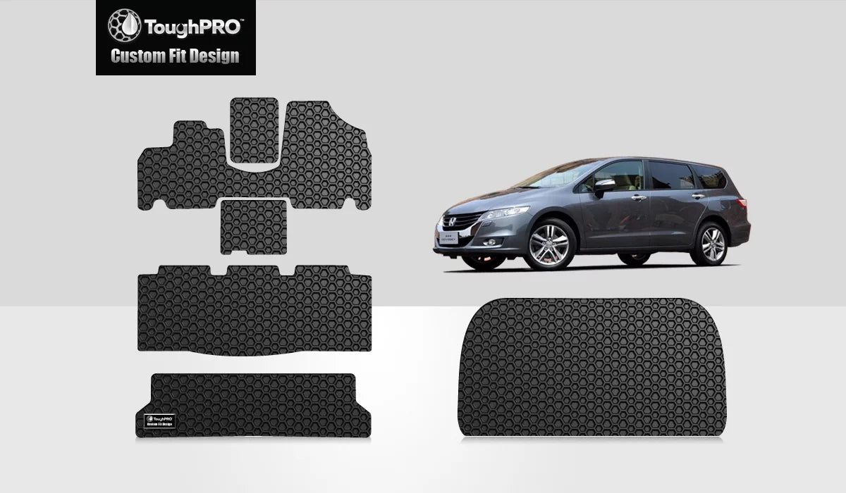 Cargo All Rubber Black Full HONDA Odyssey - Duty with (Made - 2010 in Mats Heavy - Set Compatible USA) - ToughPRO climate with