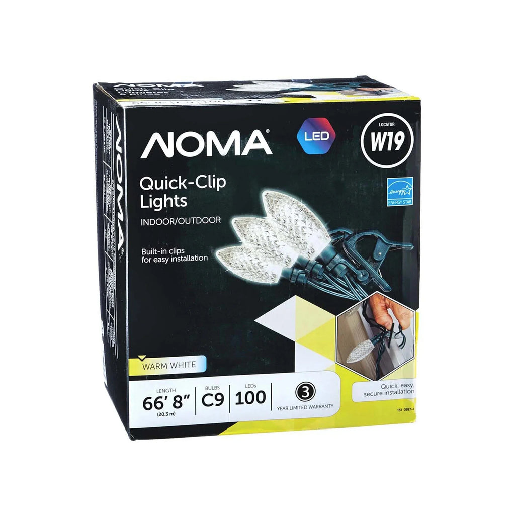 Clip 100 String Lights Warm Bulbs LED Christmas Quick (3 NOMA Pack) C9