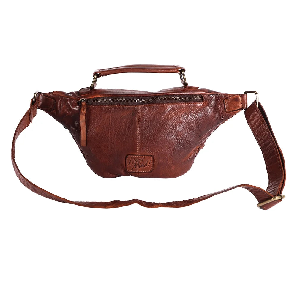 Nmbgm148E Cowhide Pack Mind Western Handmade Leather Fanny Women Handbag Bag Never NM Vintage Purse Genuine