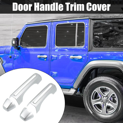 & Tailgate 4 Door Handle 2018-2021 Trim Handle Wrangler Silver Cover Kit JLU JL 2 for Cover and Tone Doors Jeep