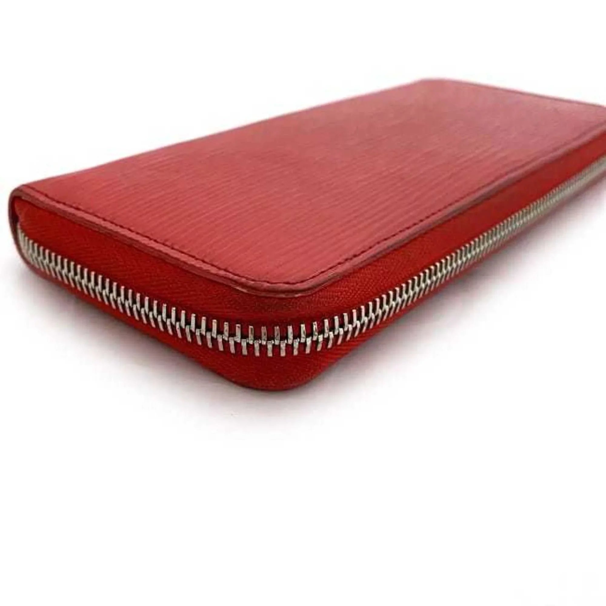 Clemence Epi MI1115 Leather Portefeuille Pre-Owned Long (Good) Red Wallet M60913 Coquelicot LV