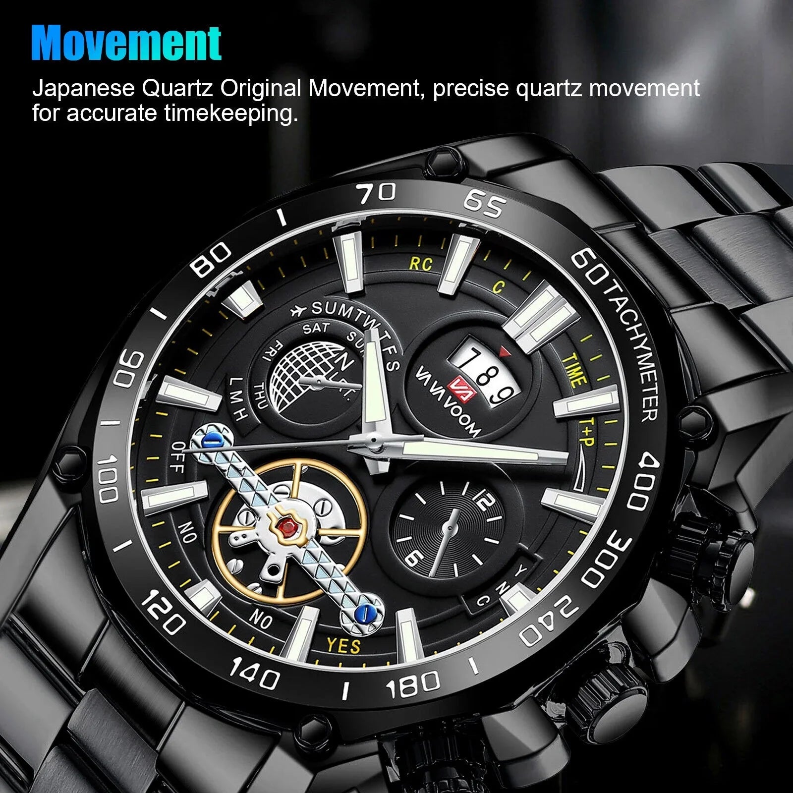 Watch Men's Luxury Quartz Steel Luminous Waterproof Classic Stainless Wristwatch