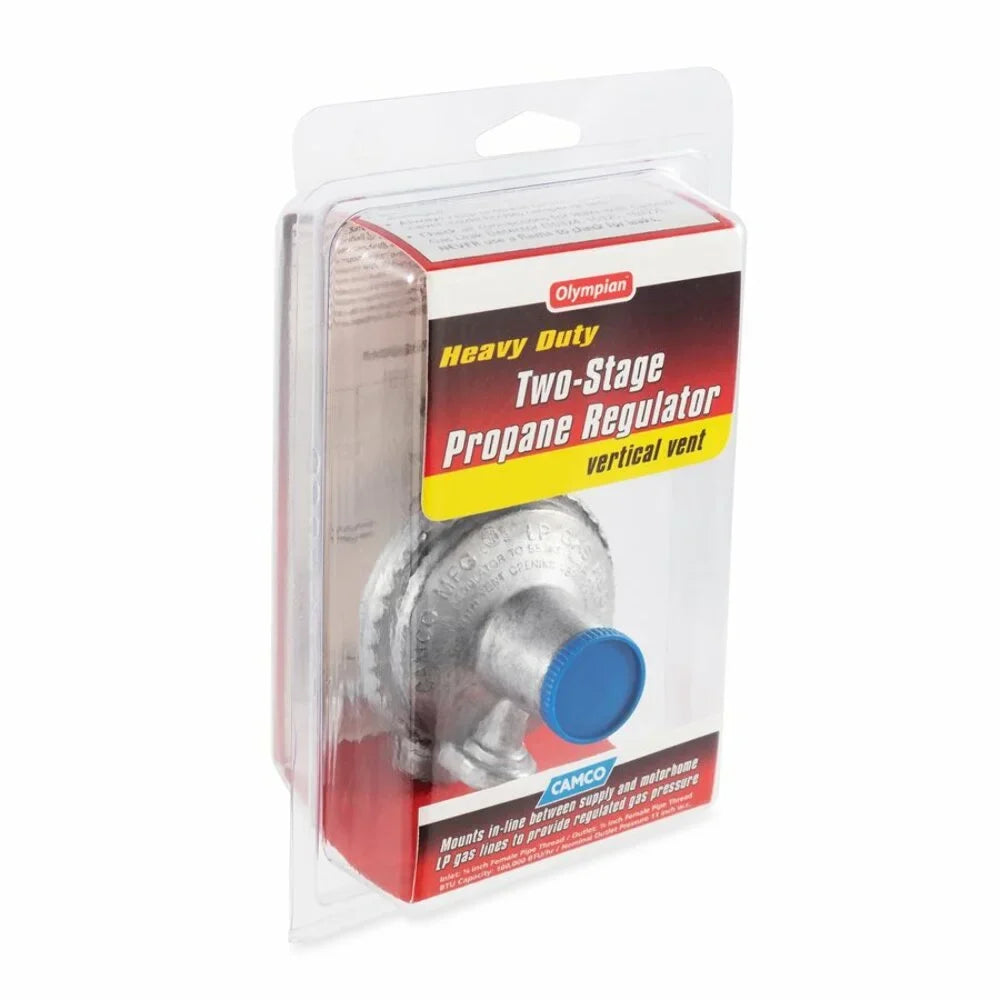 Regulator 2-Stage RV Propane Camco - Silver (59313) Vertical