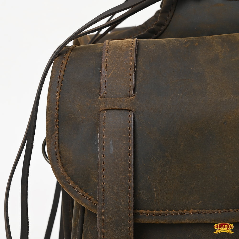 Leather Dark Soft 19HS Hilason Bag Saddle Brown Horse
