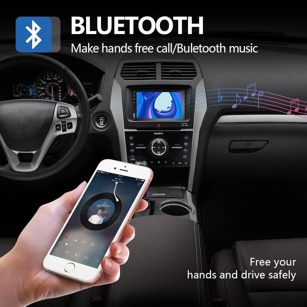 for with View Play Camera/Android Screen Player Car Din Stereo MP5 Auto/Autoradio/IOS/Bluetooth/USB/TF 7" Touch Multimedia 2 Car Rear
