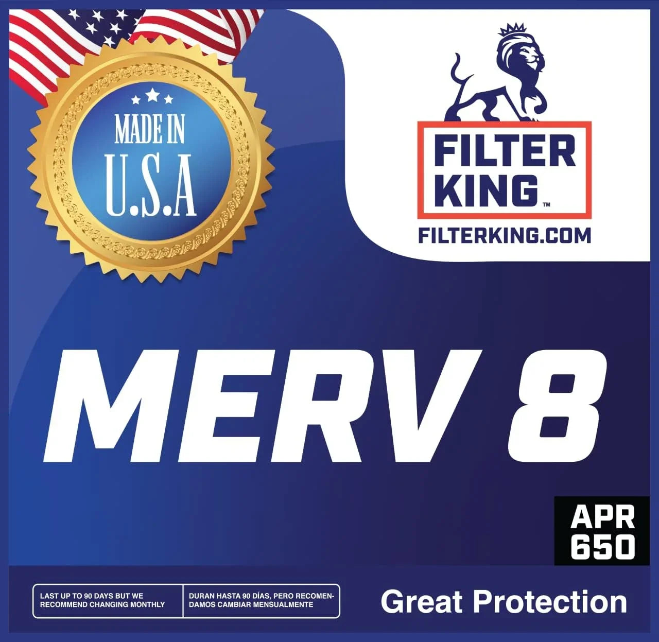 .75" Actual x Furnace King x Pleated | A/C Air 9.5x58x1a Filter 8 HVAC USA MERV | | 58 4-PACK dimension: 9.5 MADE IN Filters | Filter