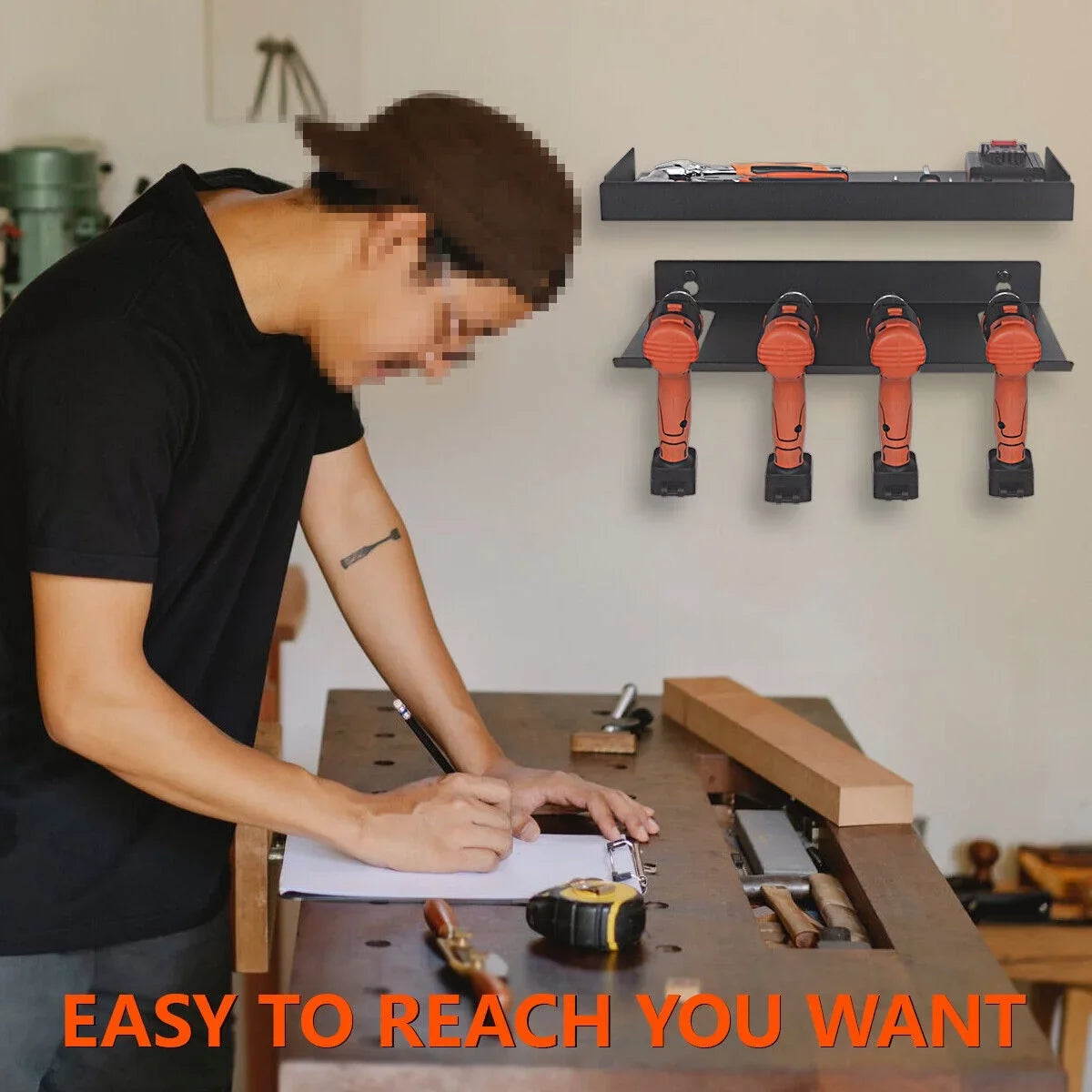 Drills Box Power Holder Holds Tool Storage Cordless Mount Drill Drill Tool 4 Organizer Tool Garage | Rack,Wall