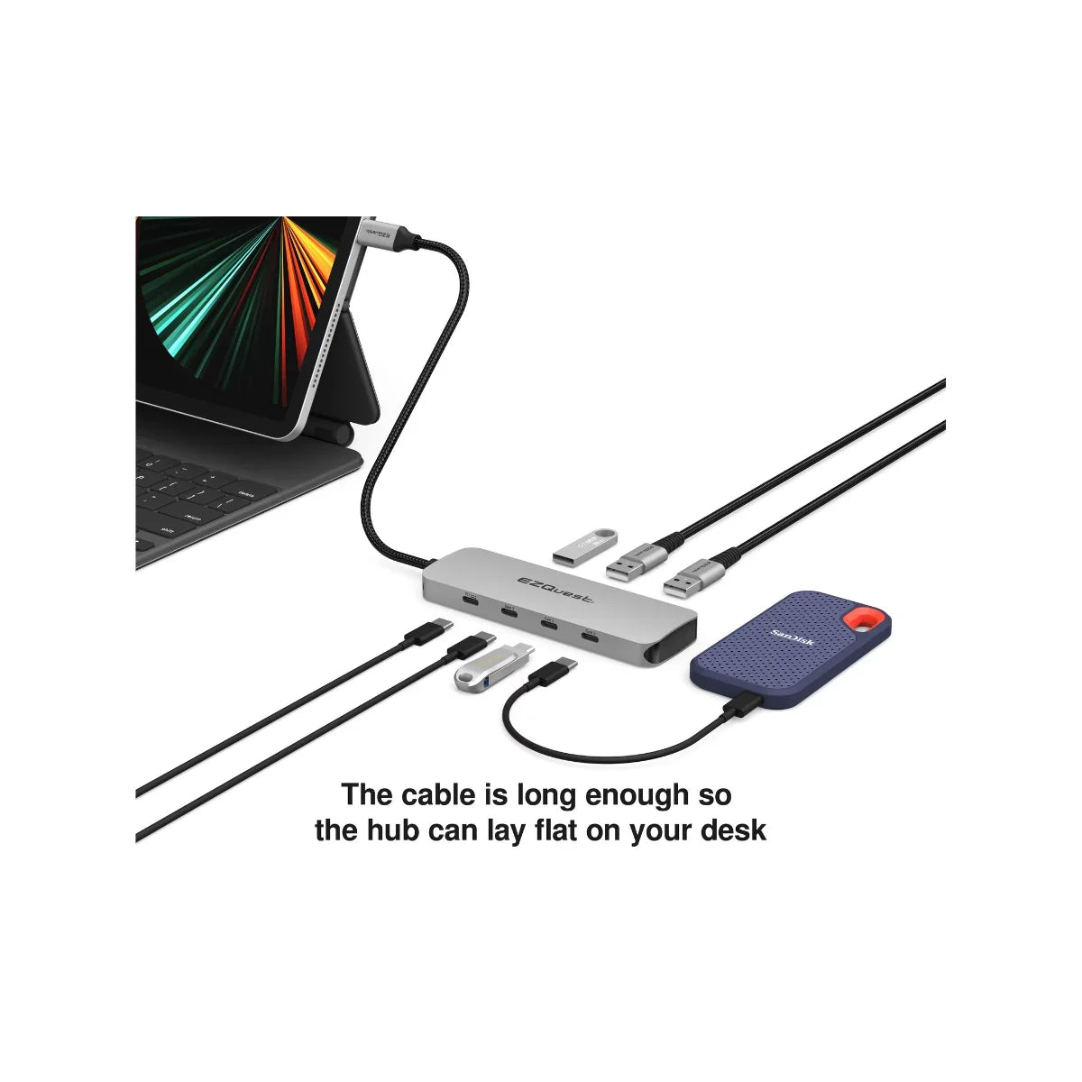 Ports Hub 7 Adapter USB-C EZQuest Gen 2