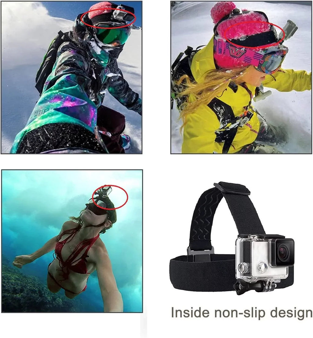 Action Head Camera Wearing 5/AKASO/Dragon Hero Mount with 8 Gopro 9 Compatible Head 10 6 11 Strap 7 Belt
