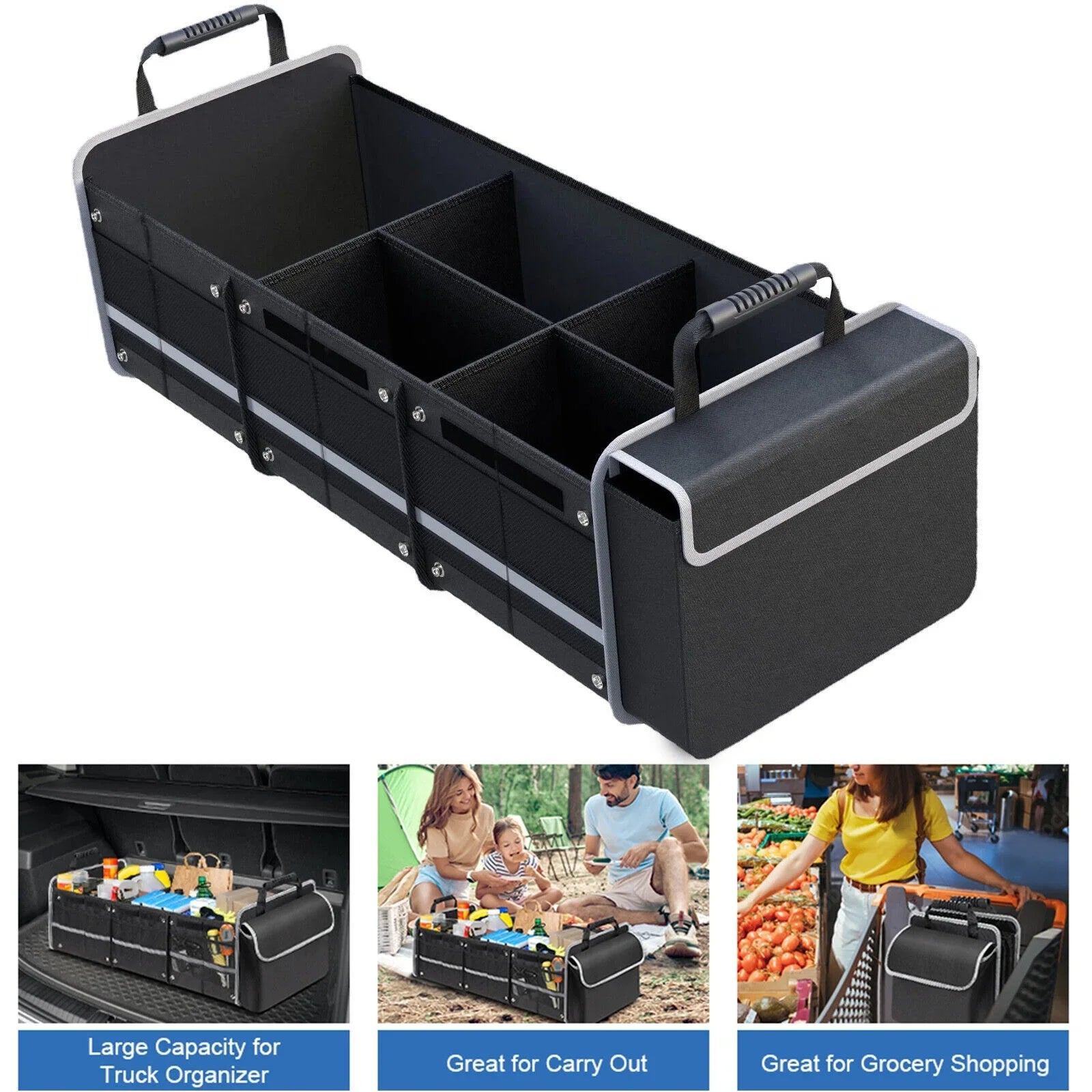 SUV Storage Multi Compartment Trunk Organizer Cargo for Truck US Car Container