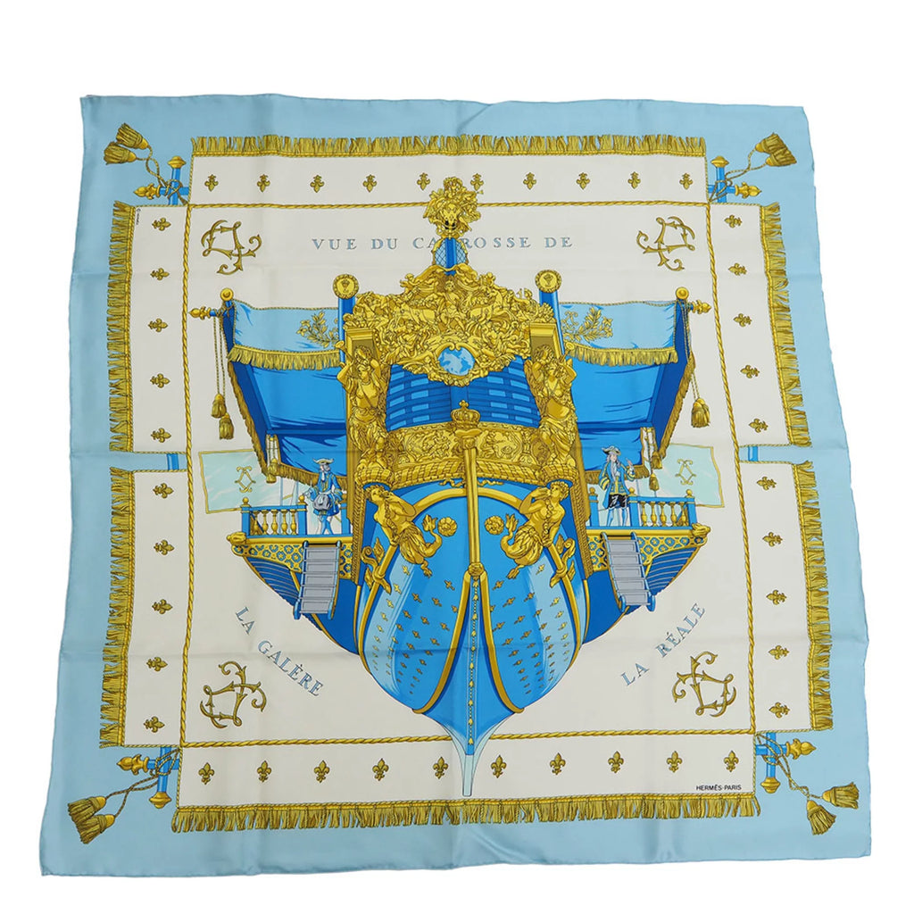 New) Light Blue (Like Hermes Silk Scarf Pre-Owned