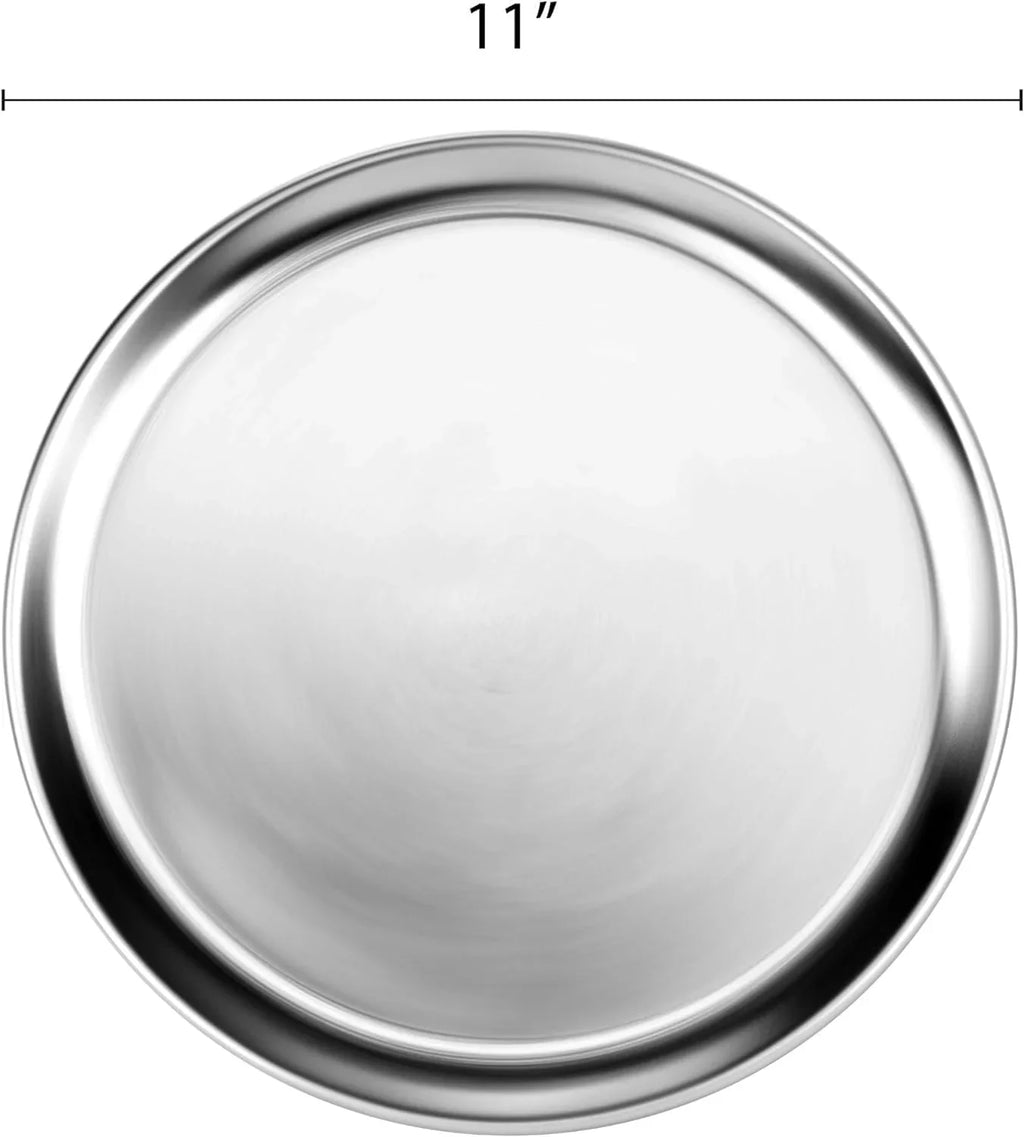 Pan Wide Home for Tray Baking Pizzeria Pizza Set of Aluminum Rim- Bakeware Restaurants Round Tray Tray & 11” 3 Kitchen Pan TrueCraftware- Round Pizza Pizza Tray Baking