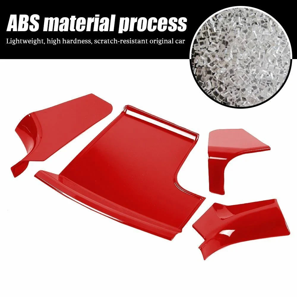 Teledu Red Center Shift Storage Gear Trim Panel ABS Console