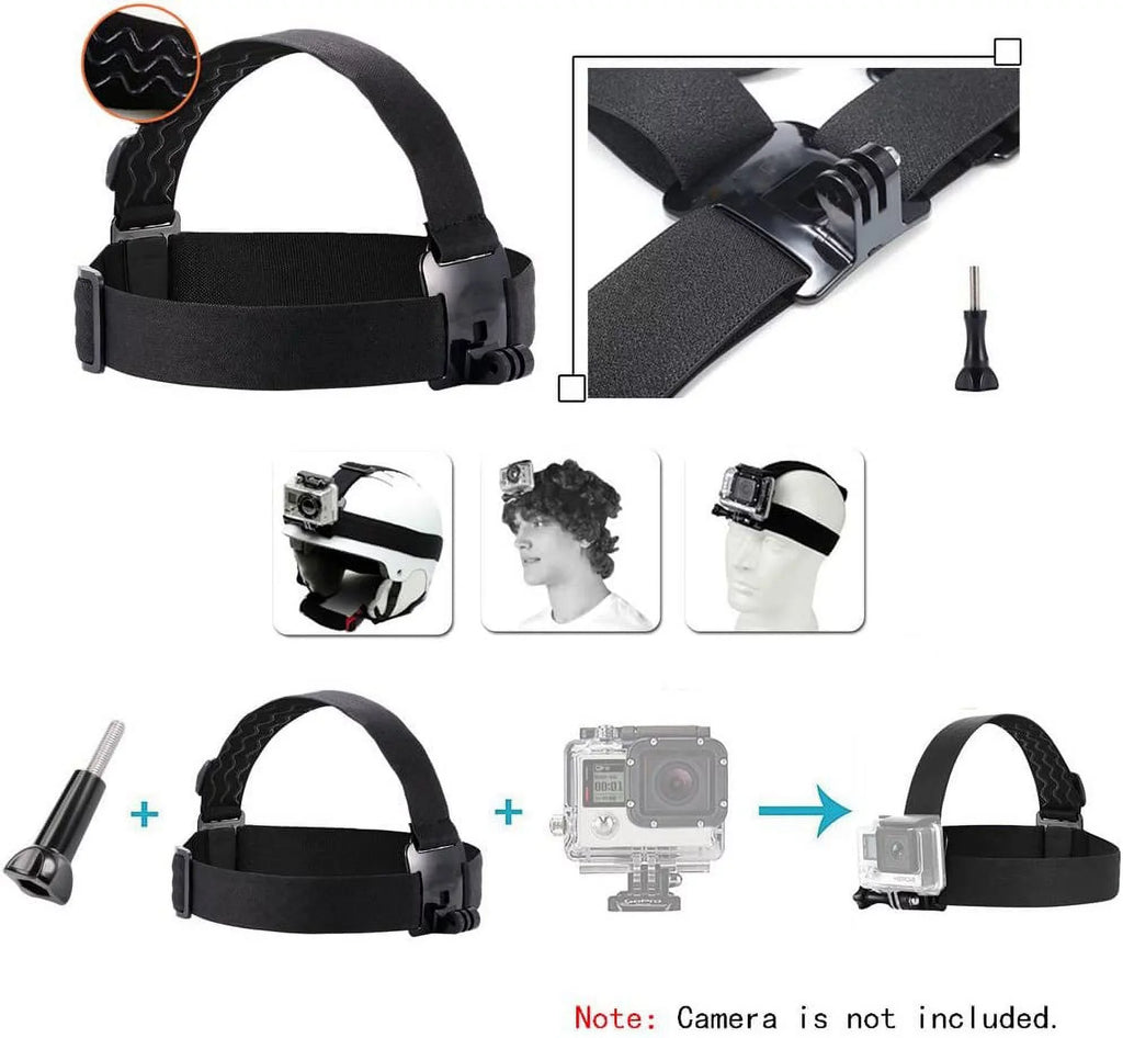 Action Head Camera Wearing 5/AKASO/Dragon Hero Mount with 8 Gopro 9 Compatible Head 10 6 11 Strap 7 Belt