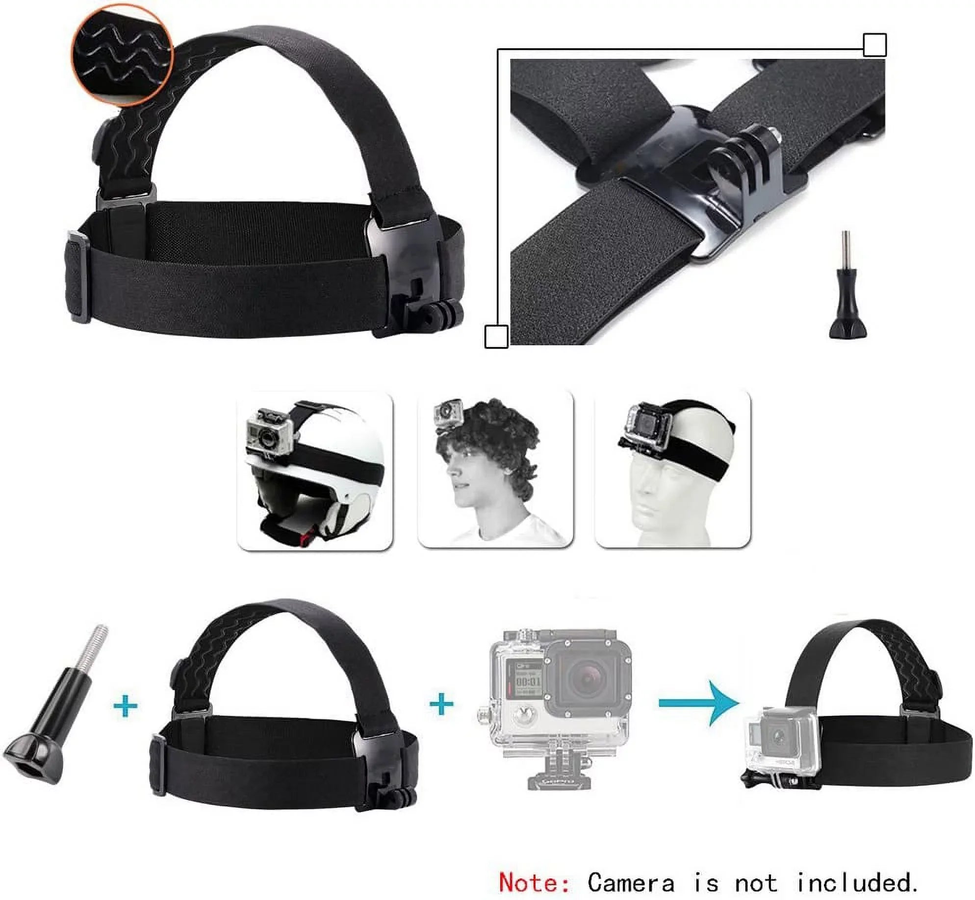 Action Head Camera Wearing 5/AKASO/Dragon Hero Mount with 8 Gopro 9 Compatible Head 10 6 11 Strap 7 Belt