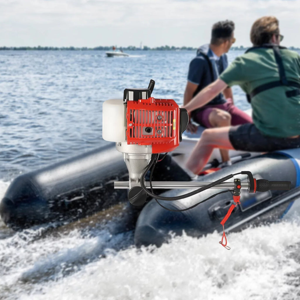 2 Boats 2.3HP Air Fishing Yachts Cooling YIYIBYUS Motor Marine Outboard with Stroke Engine System for Boat Inflatable