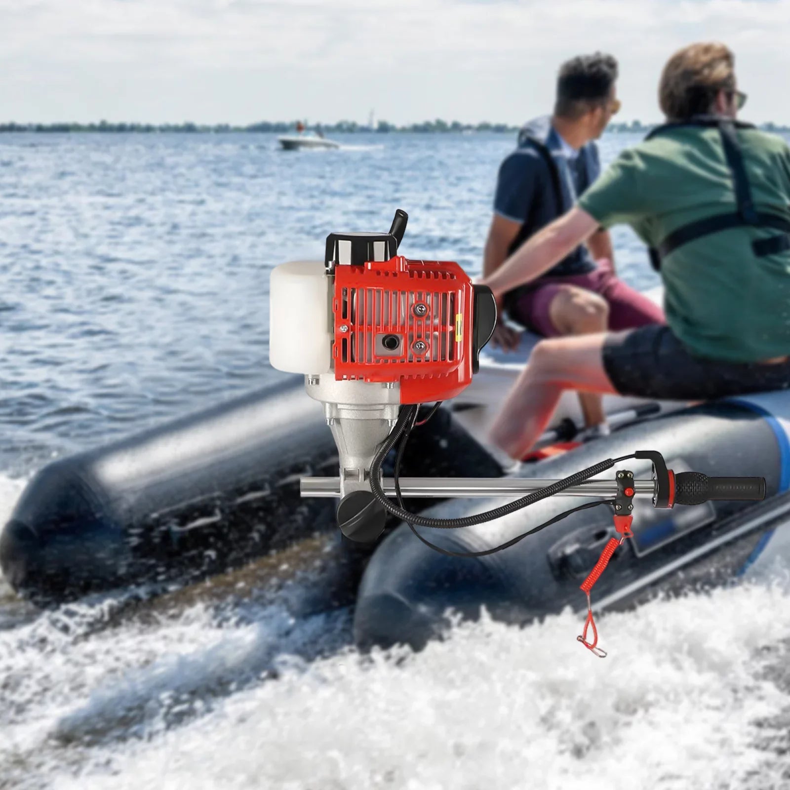 2 Boats 2.3HP Air Fishing Yachts Cooling YIYIBYUS Motor Marine Outboard with Stroke Engine System for Boat Inflatable