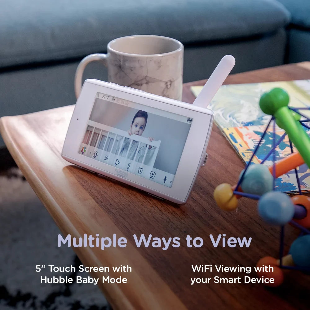 HD Hubble Premium, Pal Nursery Baby Viewer Screen Connected Monitor Smart Touch 5” with