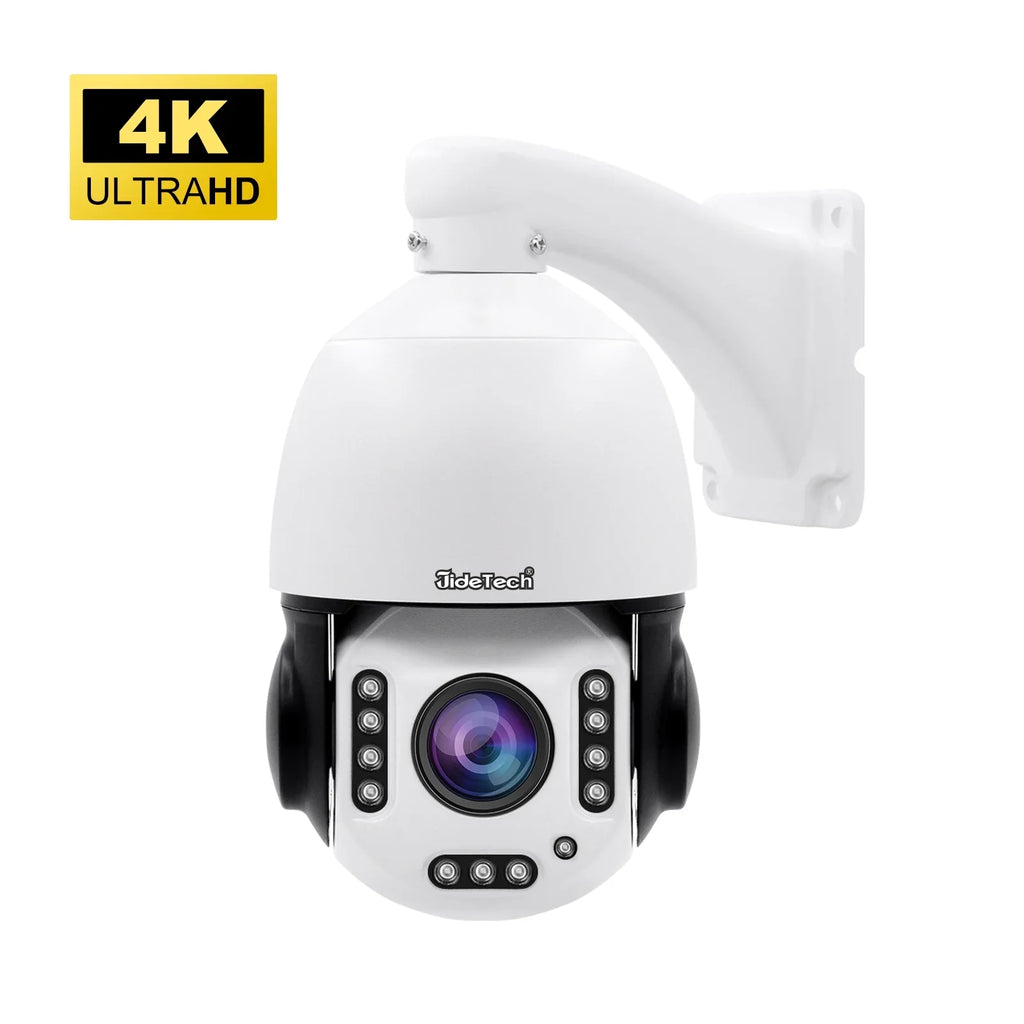 IR Night with and Optical Auto 20X Way Camera PoE JideTech Lights Camera PTZ Rotate Detection Tracking/11 360° Distance/Human Zoom View Waterproof Audio/IP66 Vision/Two exterior,5MP IP 1000ft &
