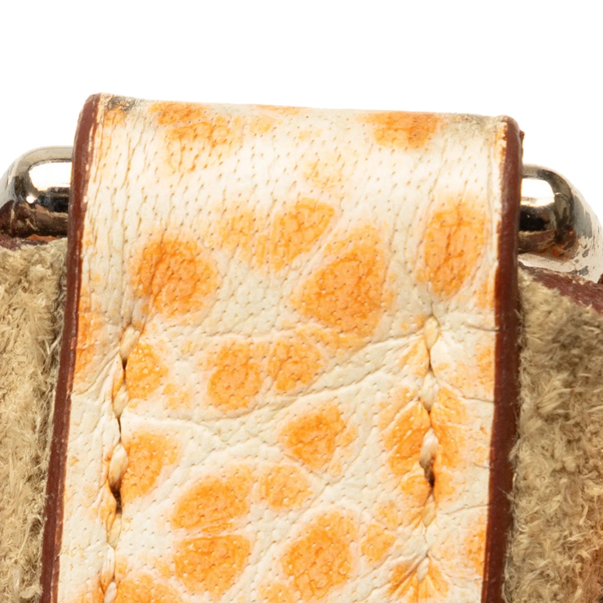 Crossbody Authenticated Bag Hermès Orange Unisex Leather Pre-Owned I Dalmatian Buffalo PM Evelyne (Good) Calf