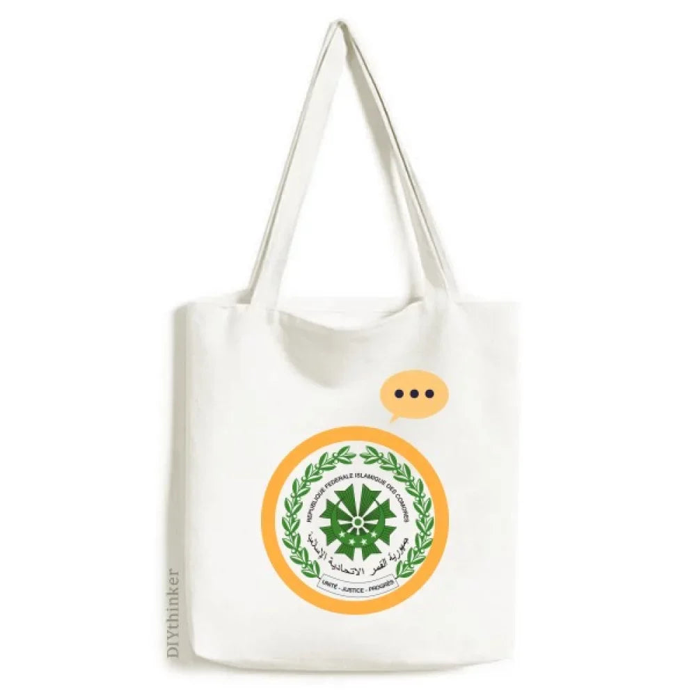 Expression Moroni Tote National Canvas Shoulder Comoros Bag Sack Emblem
