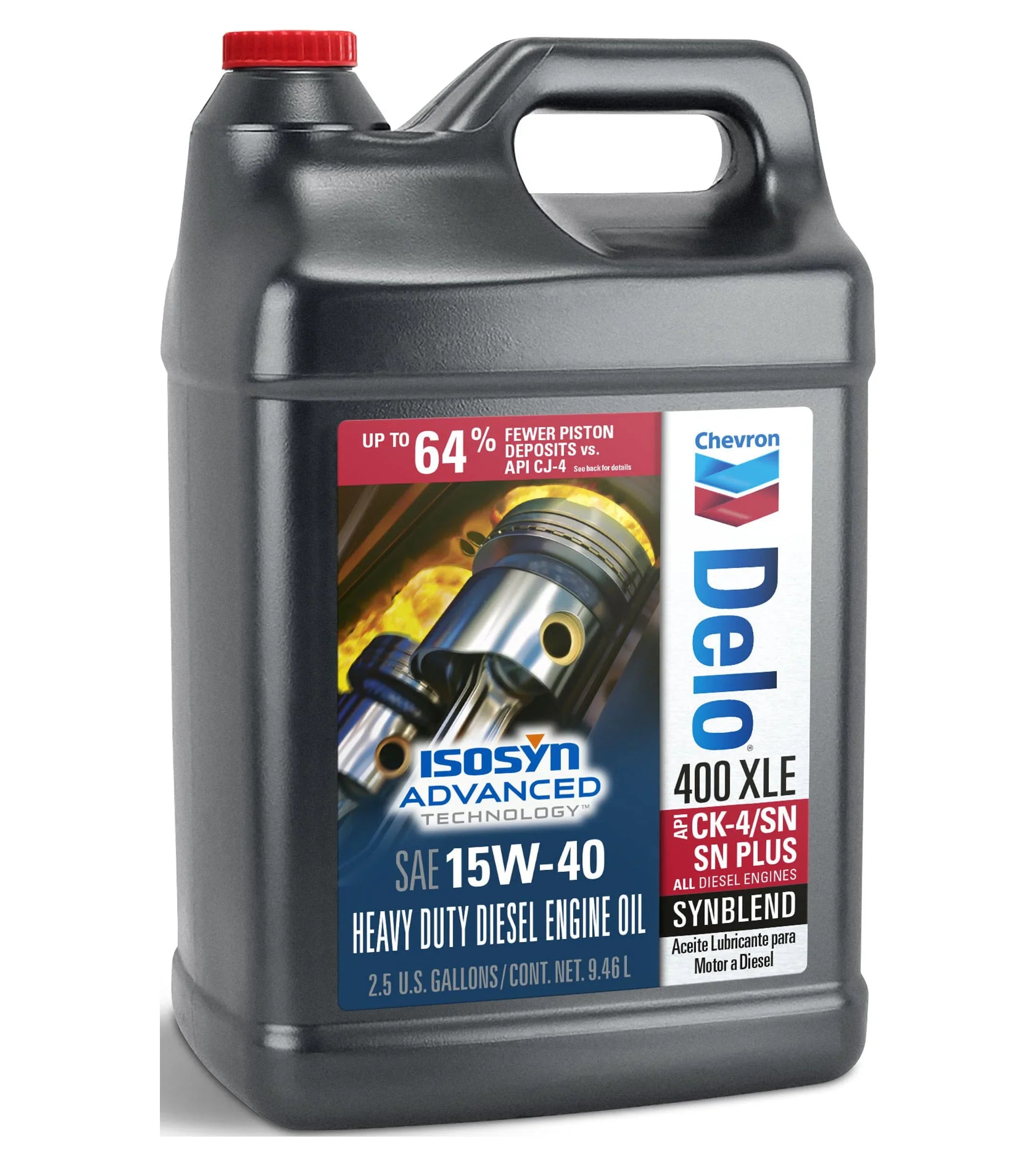Chevron Motor Diesel Delo Duty Oil, Heavy Synthetic 2.5 400 15W-40 XLE Gallons Blend