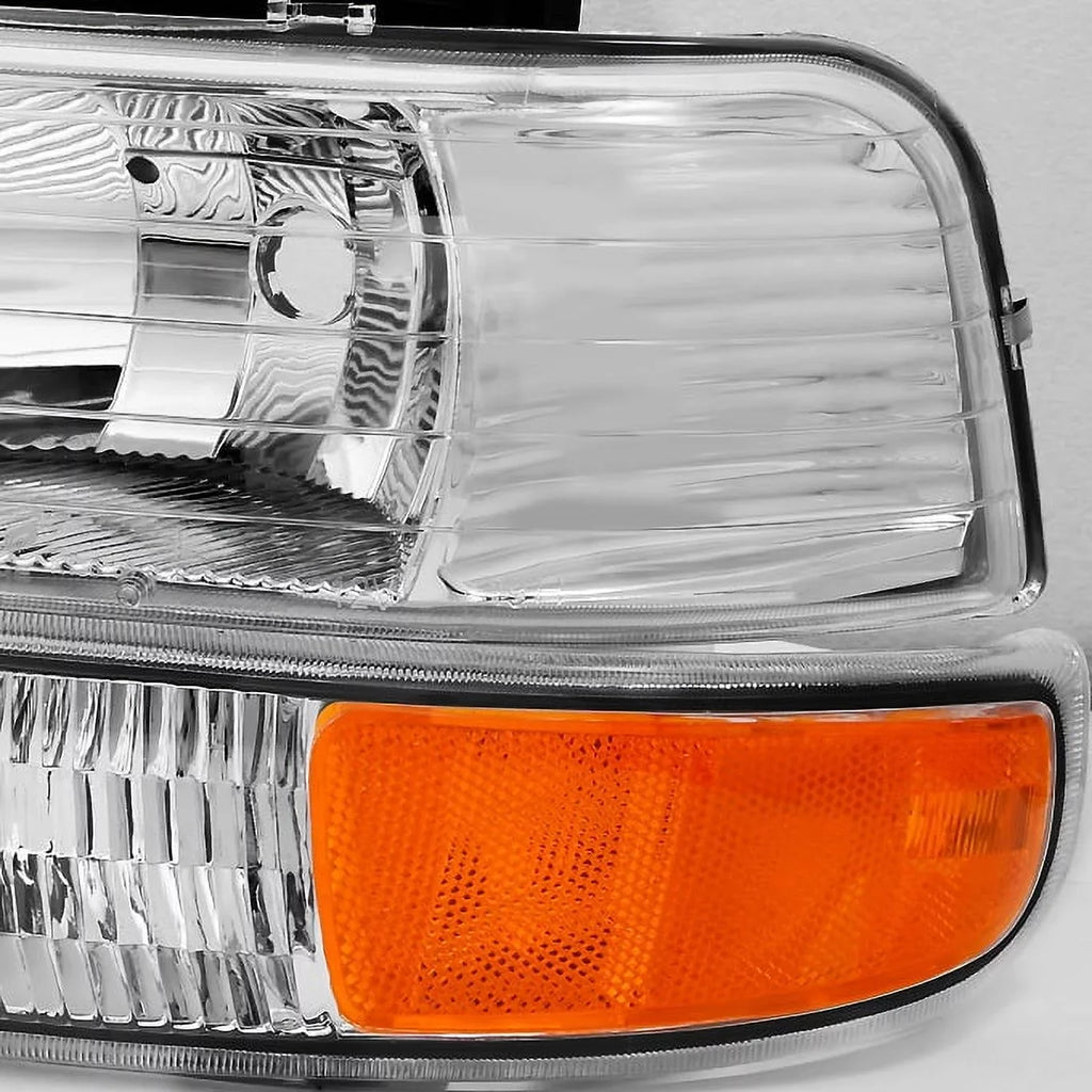 00-06 99-02 - Headlights | Suburban Silverado With Corner Bumper Set AKKON Lights Tahoe For Chevy | Replacement Clear Pair