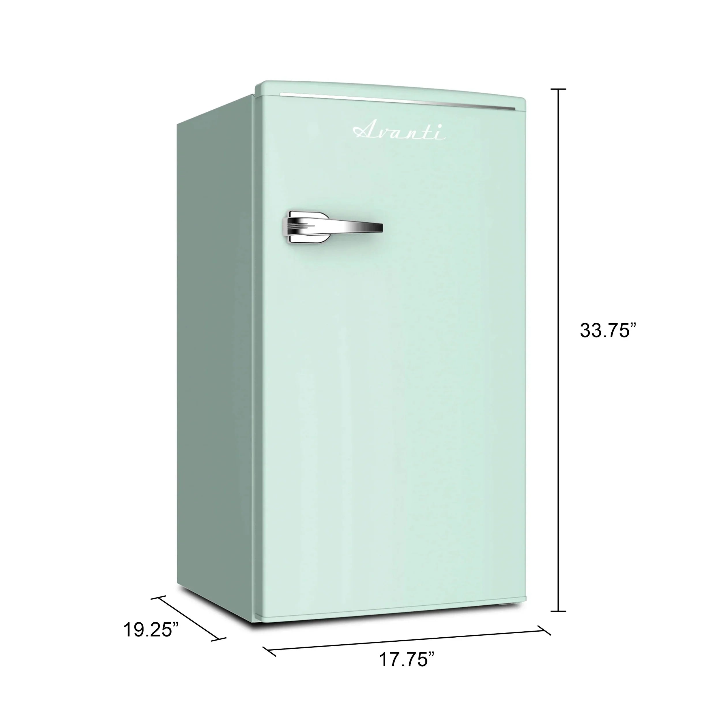 Seafoam Avanti Series 3.1 Retro Refrigerator, ft., Compact cu. Green Mini-Fridge, in (RMRS31X7G-IS)