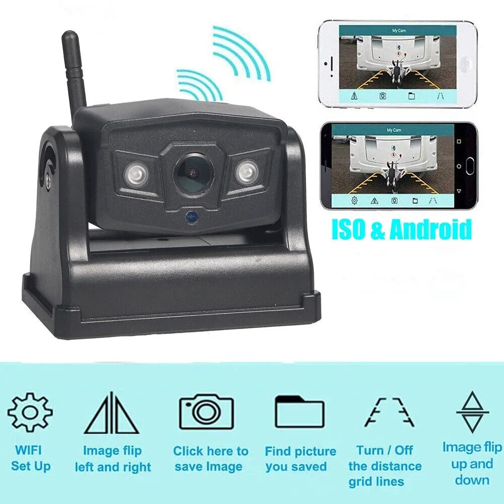 View Camera, Magnetic WiFi 9600mAh Backup Battery Onemayship Camera Wireless Front/Rear