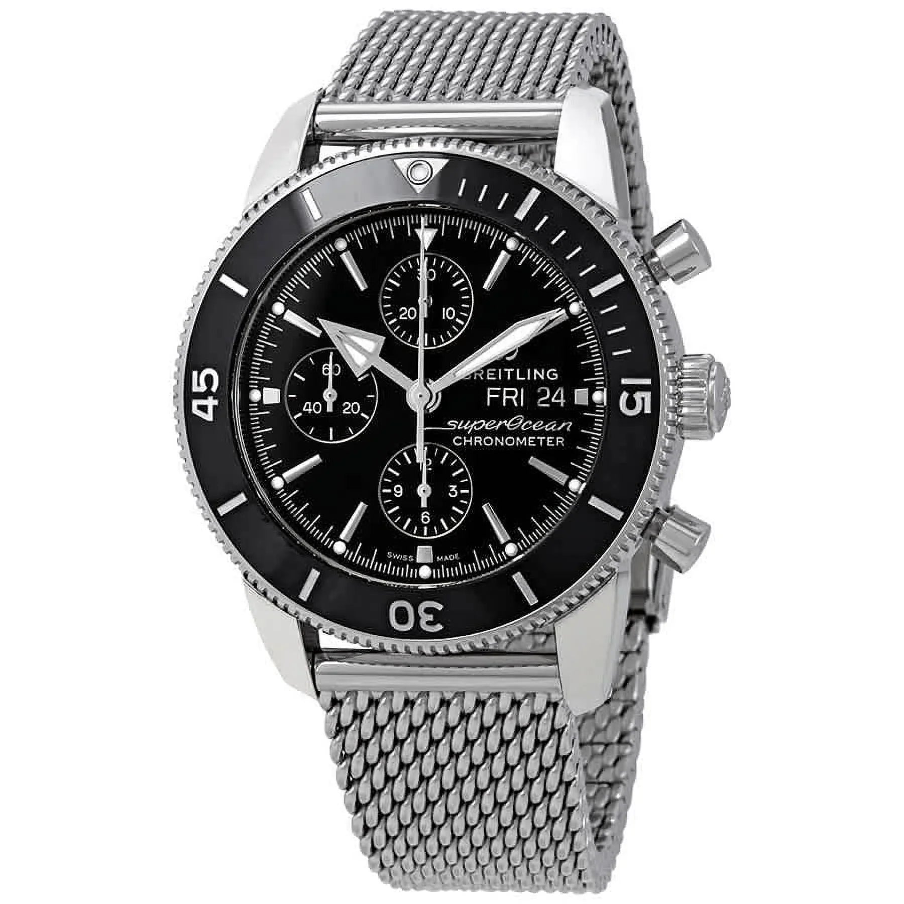 Chronograph Men's Heritage Breitling Dial Automatic Black Superocean A13313121B1A1 Watch II