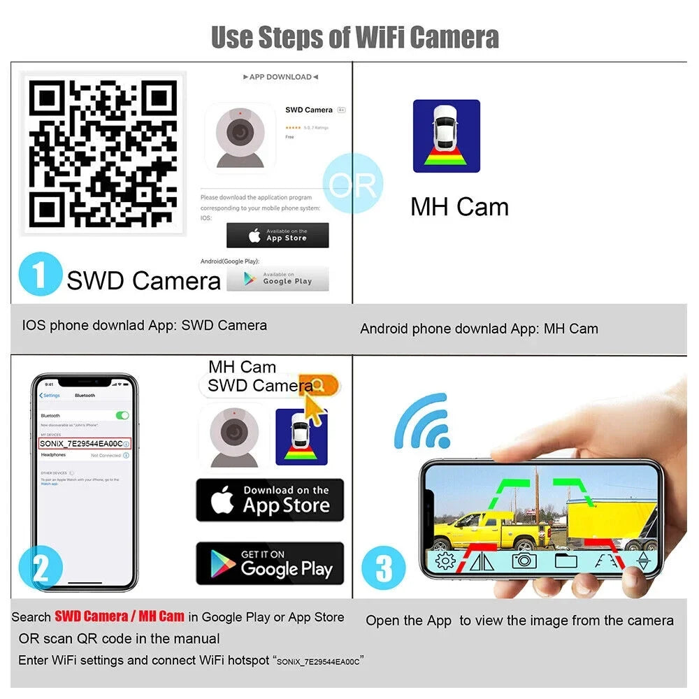 Front/Rear Camera, JLLOM 9600mAh Backup Reliable WiFi Battery, Wireless, View Magnetic