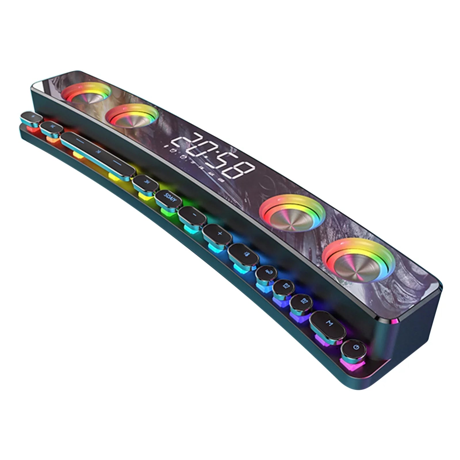 Wireless Bass Box Stereo BT Stereo Box Stereo 3D Sound 3.5mm Sound Bass Player,Clock Tablet Sound soaiy/SH39 3D LAOJIA Bar Surround HiFi Sound Audio Surround Subwoofer Sound soaiy Player Music Stereo