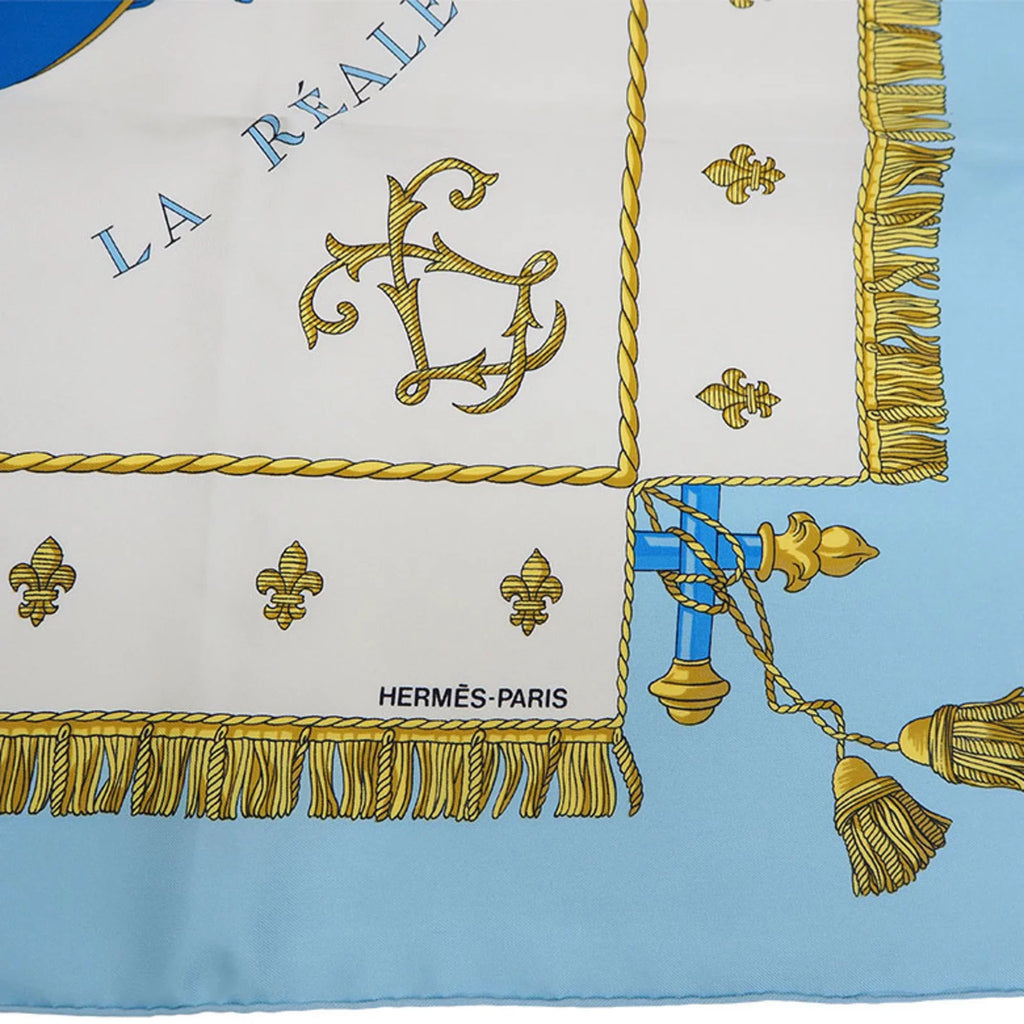 New) Light Blue (Like Hermes Silk Scarf Pre-Owned