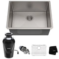 with Stainless PRO 23-inch Undermount Bowl 16 Gauge Standard Continuous Single Kraus Feed Kitchen Waste Guard Disposal Sink Steel Garbage