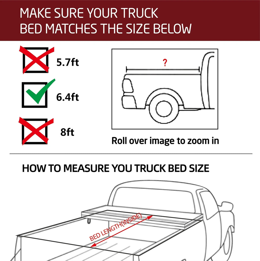 1500 Hard Kikito Professional Rambox Bed Bed | for 2019-2024 (76.3in) Deckrail System Cover 3500 6.4ft | FRP Tonneau Ram 2500 & Truck Tri-Fold