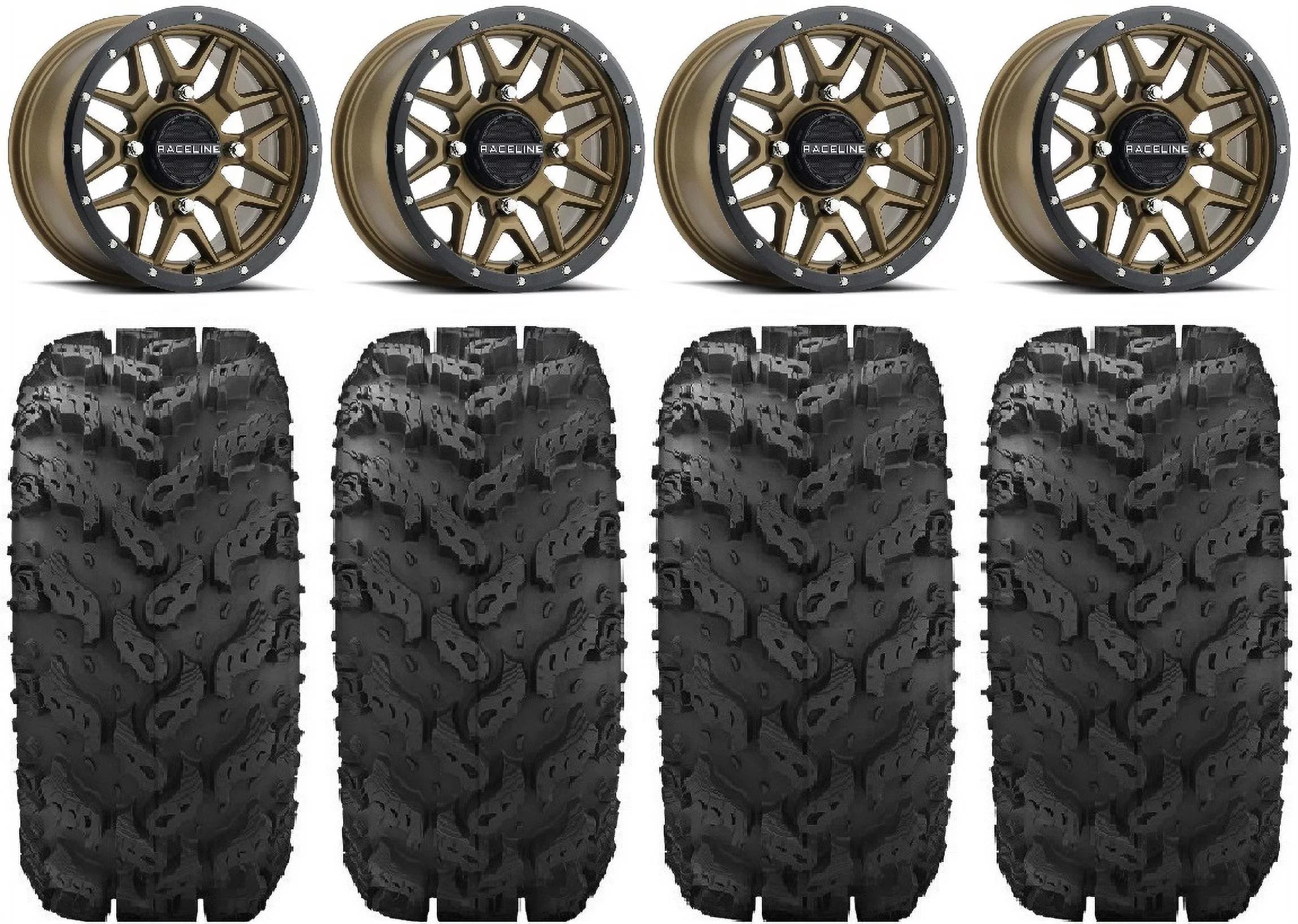 Krank Pro FXT 14" Tires Mule Bronze Raceline 28" Wheels Reptile Kawasaki
