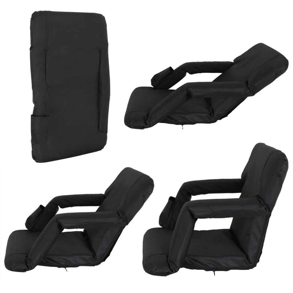 Seat Black Waterproof, Stadium Chair 6 HomGarden Bleachers, Portable Reclining for Seat Folding