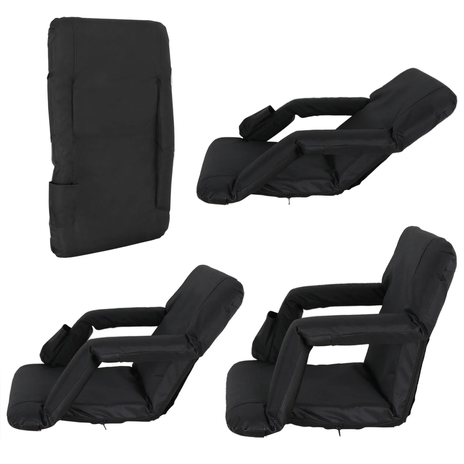 Seat Black Waterproof, Stadium Chair 6 HomGarden Bleachers, Portable Reclining for Seat Folding