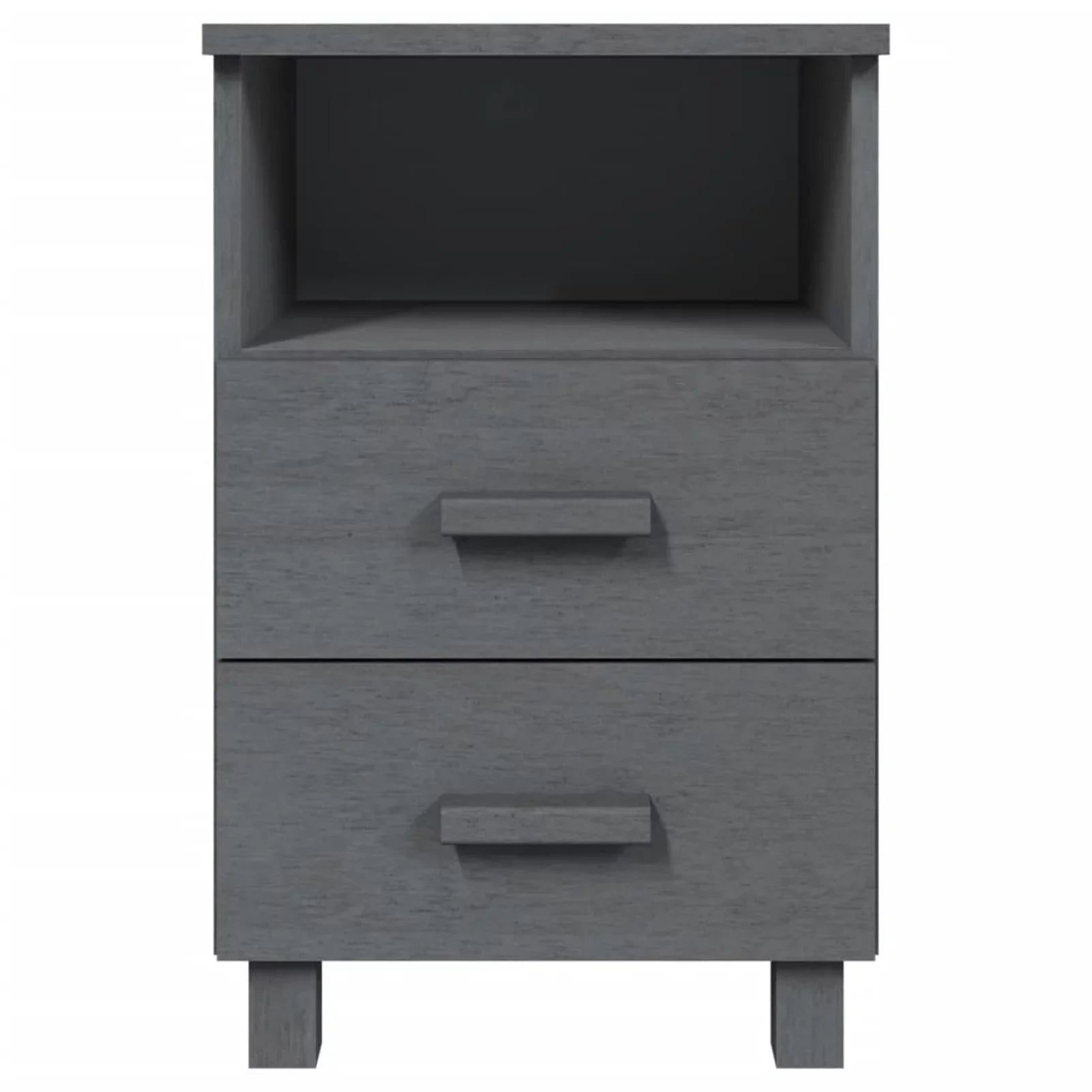 Irfora Dark 15.7"x13.8"x24.4" Wood Bedside pcs Solid Cabinets 2 Gray HAMAR
