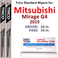 2019 of G4 Mitsubishi Wiper 2) Mirage (Set Blades