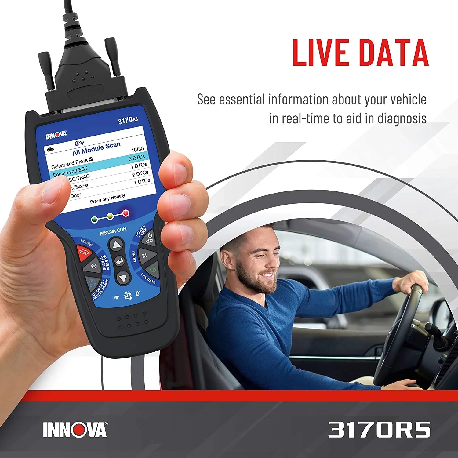 3170RS Reader Scanner Vehicle Diagnostic FixAssist INNOVA Code Bluetooth