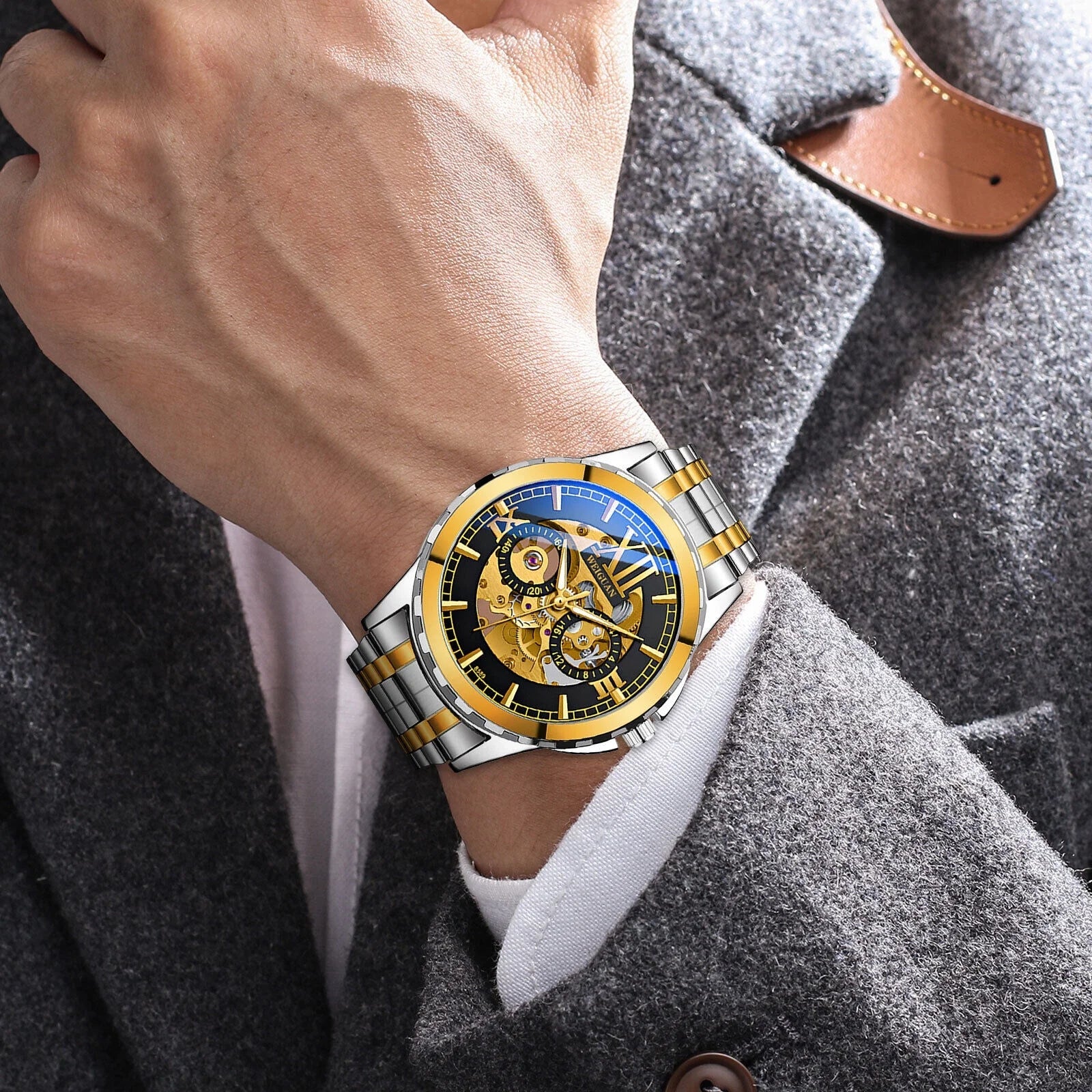 Mechanical Steel Wrist Men Watch Automatic Business Stainless Waterproof Luxury