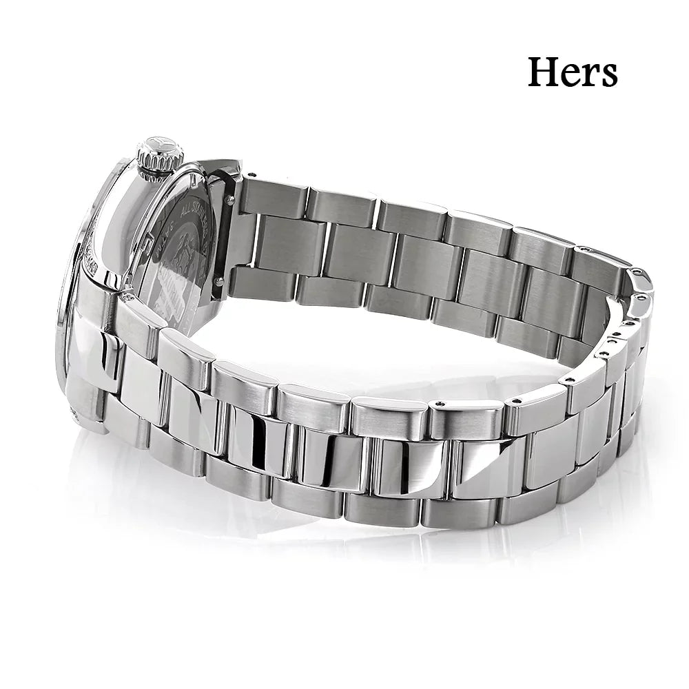Watch White Gold Diamond 3.5ct Pltd Watches: His Set Hers and