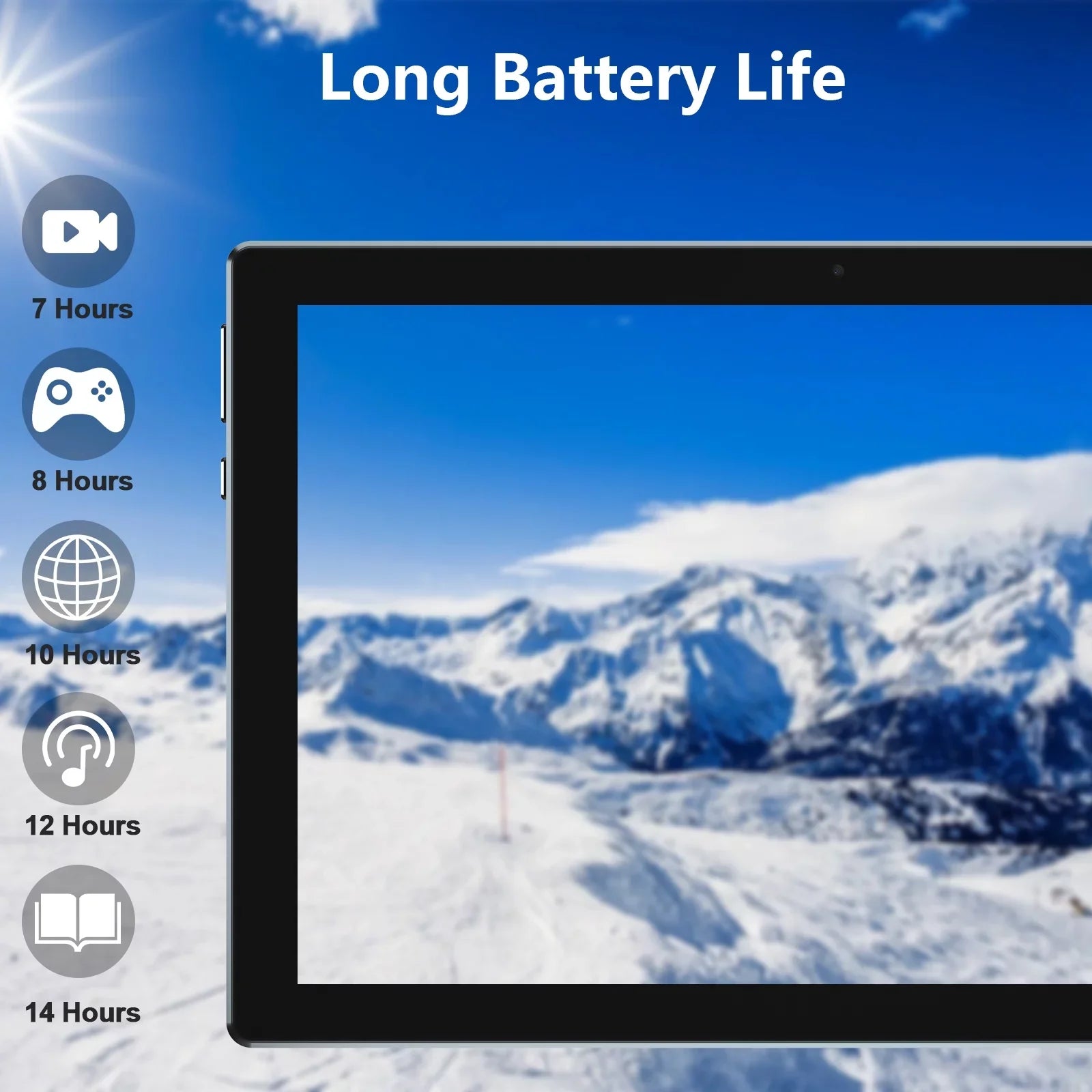 Long 4GB+64GB+512GB 1 Coopers Keyboard Tablet, PC 11 Life, with Android inch Camera, 2 Battery Tablet in Certified Dual Tablet Bluetooth, 10 Expandable WiFi,